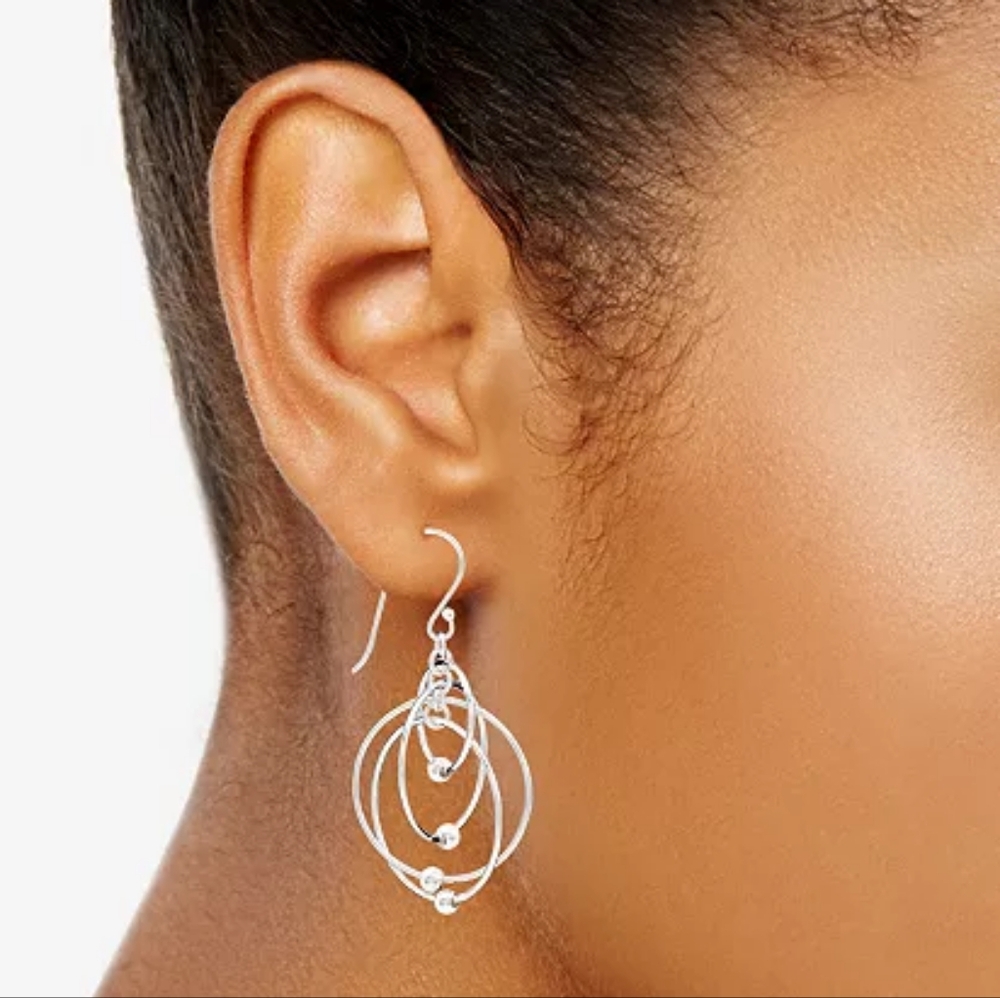 Giani Bernini Multi-Circle Bead Drop Earrings in Sterling Silver